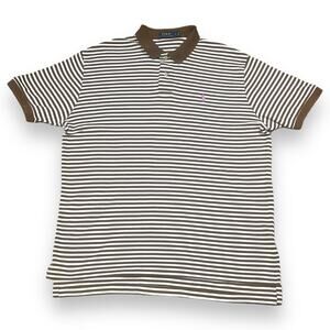 POLO Ralph Lauren Soft Cotton Brown White Stripes Purple Pony Large